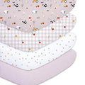 Plushii 4 Pack Fitted Crib Sheets for Baby Girls, 28"x 52" Extra Soft Microfiber Crib Sheet Set for Standard Crib & Toddler Mattress Pad,Pink Sheep