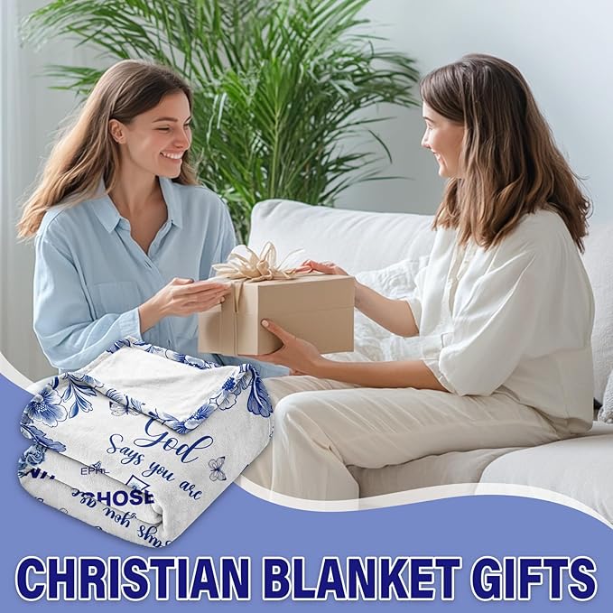 Christian Gifts for Women, Christian Blanket 50"x60", Religious Birthday Gifts for Thanksgiving Christmas, Inspirational, Baptism, Spiritual, Faith Based Gift for Mom Sister Friends Daughter