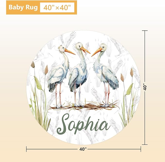 Custom Baby Crib Bedding Set, 5 Pcs Personalized Name Baby Crib Sets for Infant Toddler, Green Crane Nursery Bedding Set for Boy Girl, Double Layer Flannel Baby Bedding Sets Customized Gifts
