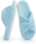 Chantomoo Slippers for Women Memory Foam House Bedroom Corduroy Bow Crossbands Slipper Shoes Comfy Trendy Gift Slippers