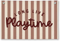 Playroom Decor, Long Live Playtime Wall Hanging Linen Banner, Blue Striped Wall Flag for Kids Room Nursery Playroom Decor, 20x30 Inch-Red