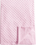 david's kids Micro Fleece Minky Baby Blanket for Girls with Double Layer and Soothing Raised Dots, 40x50 Inches Breathable and Soft Lightweight Receiving Blanket for Newborns, Pink