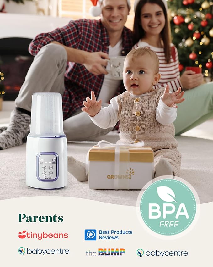GROWNSY Bottle Warmer, 8-in-1 Fast Baby Bottle Warmer for Breastmilk or Formula, Smart Temperature Control and Automatic Shut-Off Milk Warmer, Baby Essentials for Newborn- Purple