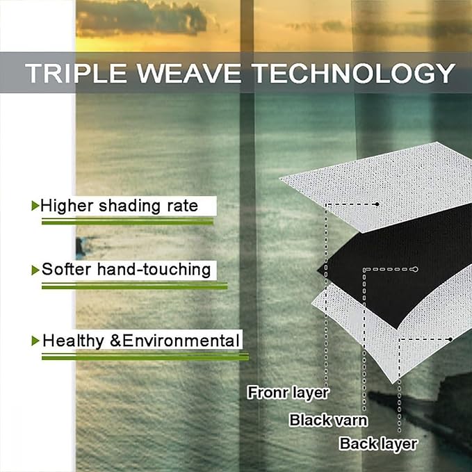 BAEKJIN Ocean Beach Curtains,OceanMorning Sunrise Hawaiian Seaside Scene Pattern Print Decor Home Bedroom Living Room Window Treatments 2 Panel Set 42x45 Inch