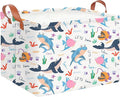 CLOCOR Rectangular Storage Basket Empty,Gift Basket for Kids,Waterproof Storage Bin with Handles,Room Decor(Cute Ocean)