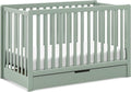 Carter's by DaVinci Colby 4-in-1 Convertible Crib with Trundle Drawer in Light Sage, Greenguard Gold Certified, Undercrib Storage