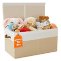 Large Toy Box,83L Foldable Sturdy Toy Storage with Lid,25"x13"x16" Kids Storage Organizer,Toy Chest for Boys&Girls, for Living Room,Nursery,Bedroom,Playroom,Large Capacity Toybox(Beige)