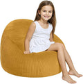 COMAX Bean Bag Chairs for Kids, Toddler BeanBag Sofa with Filler Bean Couch Stuffed for Boys and Girls, Lazy Floor Chair for Playroom, Nursery Room, Yellow