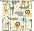Cartoon Blackout Curtains Cute Jungle Forest Animals Tree Colorful Kids Baby Bedroom Nursery Living Room Decor Rod Pocket 2 Panels 63x72in