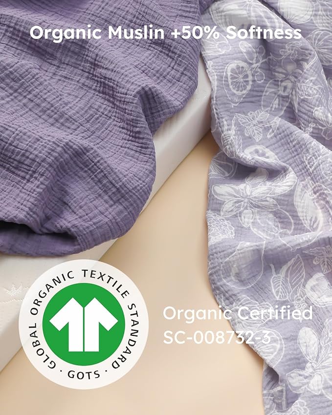 Yoofoss Muslin Baby Bassinet Sheets Boys Girls, Organic Fitted Bassinet Mattress Sheets Compatible with Halo Bassinest Swivel Sleeper,Baby Delight, Angelbliss, Soft, Breathable, Durable