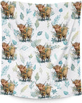Highland Cow Blanket for Adults Women Girls - 80x60 Inches Cute Throw Blanket Gift for Mom Daughter Grandma Nana - Green Soft Fuzzy Cow Blankets for Bed Couch Sofa Travel
