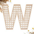 Wooden Rattan Letters 8 inch Wood Letters W for Wall Decor Crafts Boho Nursery Decor for Baby Shower Wedding Bedroom Name Signs Large Rustic Letter Home Decoration
