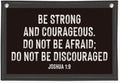 Christian Wall Art, Be Strong and Courageous Bible Verse Banner, Inspirational Linen Canvas Banner Wall Hanging Decor for Toddler Boys Room Nursery Playroom, Religious Gift for Kids