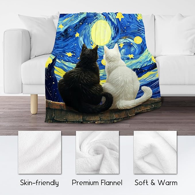 Cat Blanket for Toddler - Kids Throw with Cat - Lightweight Flannel Soft Throws Gifts for Room Decor/Sofa - 30"x40"