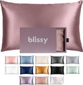 Blissy Silk Pillowcase - 100% Pure Mulberry Silk - 22 Momme 6A High-Grade Fibers - Silk Pillow Cover for Hair & Skin - Regular, Queen & King (Plum, King)