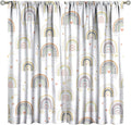 Kids Rainbow Curtains Boho Cartoon Colorful Stars Love Heart Lovely Abstract Art Pattern Print Window Drapes for Girl Bedroom Living Room Kitchen Decor,2 Panel Set,72Wx63H Inch Blackout