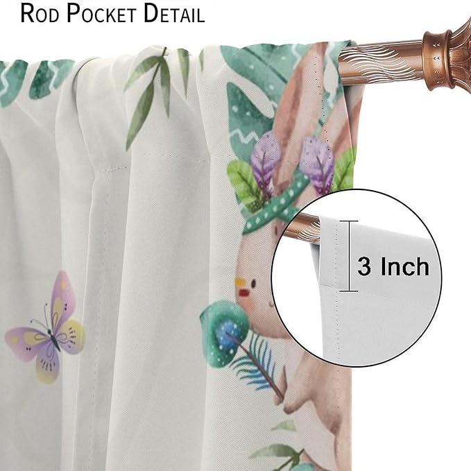 Jungle Safari Curtains, Cute Cartoon Forest Animals Pattern Window Treatments, Rod Pocket Thermal Insulated Drapes 2 Panel Sets for Children Boys Bedroom Nursery Classroom, 42" W X 45" L【Decor】