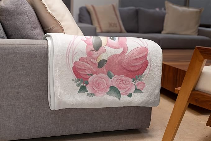 Personalized Baby Blankets with Name | Custom Flamingo Newborn Blanket for Baby Girl and Baby Boy | Unisex Warm Soft Fleece Swaddle Blanket Minky | (Flamingo, Fleece 50"x60")