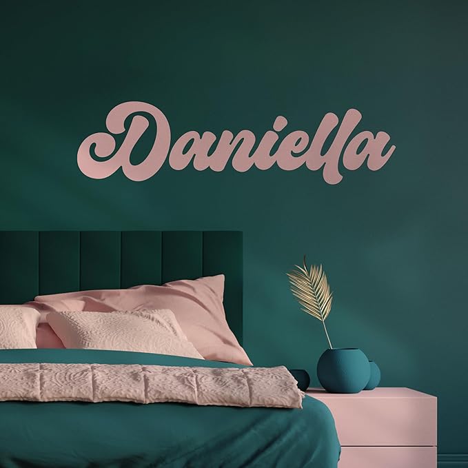 EGD Custom Cursive Letter Wall Decals | Personalized Name Decor with Fancy Font | Baby & Kids Room Decor | Multiple Colors Options (Cursive Fancy 2)