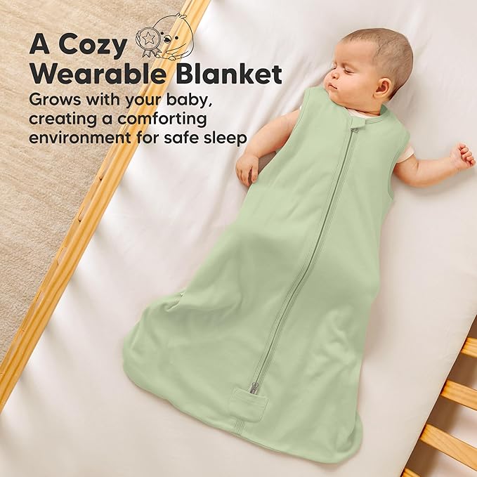 2-Pack Baby Sleep Sacks, Zipper Wearable Blanket - 0.5TOG Organic Cotton, Lightweight, Soft Cozy Infant Sleeping Sack 3-6 months, Easy to Wear Small Newborn Transition Swaddles Sleepsacks (Roarsome)