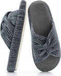 Chantomoo Slippers for Women Memory Foam House Bedroom Corduroy Bow Crossbands Slipper Shoes Comfy Trendy Gift Slippers