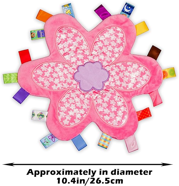 Inchant Taggy Soothing Security Blanket Plum Blossom Baby Velvet Comforter - Pink