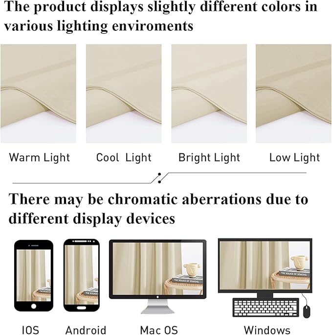 StangH Beige Curtains 90 inches Long Soft Velvet Light Dimming Privacy Drapes for Nursery Bedroom, Back Tab Thermal Insulated Sliding Door Panels, W42 x L90, 2 Panels