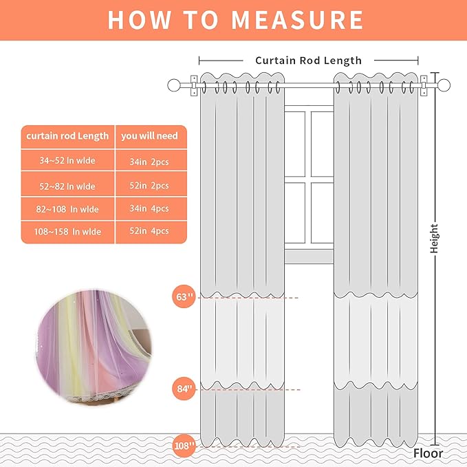 XiDi Curtains for Girls Bedroom Decor Kids Blackout Curtains for Nursery Room Darkening Rainbow Princess Unicorn Wall Decals Little Girl Pink Yellow Purple Grommet Top 34x45 Inches Long 2 Panels Set