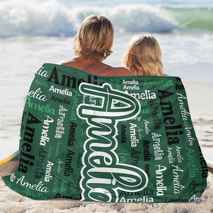 Dr.TOUGH Personalized Blanket for Adult Kids with Name Customized Blankets Personalized Throw Blanket for Christmas Birthday Gifts
