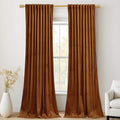 StangH Burnt Orange Curtains Velvet - 108 inches Long Living Room Blackout Drapes Back Tab Holiday Home Decor for Living Room/Sliding Door, W52 x L108, 2 Panels