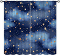 Starry Sky Blackout Curtains, Starry Scenery Blue Night Sky Stars Window Drapes for Kids Boys Girls Bedroom Living Room 72" W X 63" L