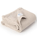 lulumoon Baby Blanket for Newborns: Muslin Swaddle for Receiving Neutral - Crib Quilt for Travel Boy & Girls 30"x40"(Ivory)