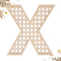 Wooden Rattan Letters 8 inch Wood Letters X for Wall Decor Crafts Boho Nursery Decor for Baby Shower Wedding Bedroom Name Signs Large Rustic Letter Home Decoration