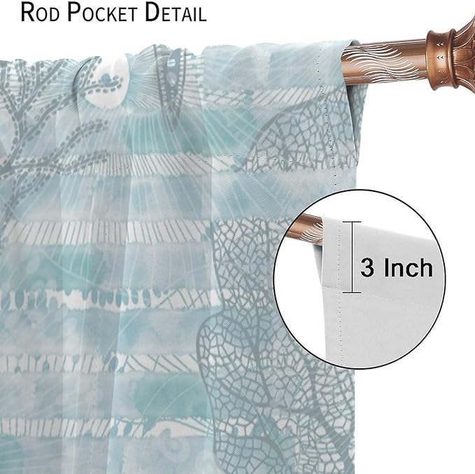 Starfish Curtains，Starfish and Seashells Coastal Curtain Ocean Themed Underwater Marine Decor Waterproof Fabric Curtain Set 2 Panels,52x84 Inches