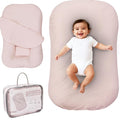 Aila + Aiden Baby Lounger | Organic Cotton Infant Lounger | Adjustable & Portable Floor Lounger | Supervised Use | Soft, Breathable, Washable Cover - Snuggle Collection - (Pink)