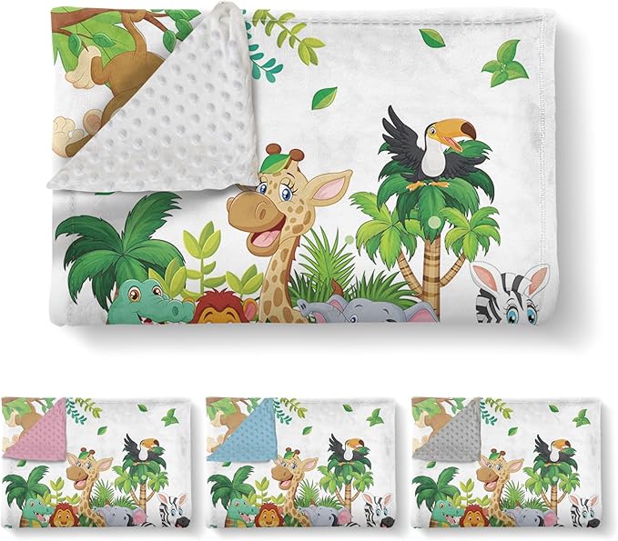 Custom Name Crib Bedding Set, 3 Pcs Personalized Baby Crib Bedding Set, Soft Forest Animals Nursery Crib Sets for Boys Girls, Double Layer Toddler Bedding Set Customized Gifts for Newborn Kids