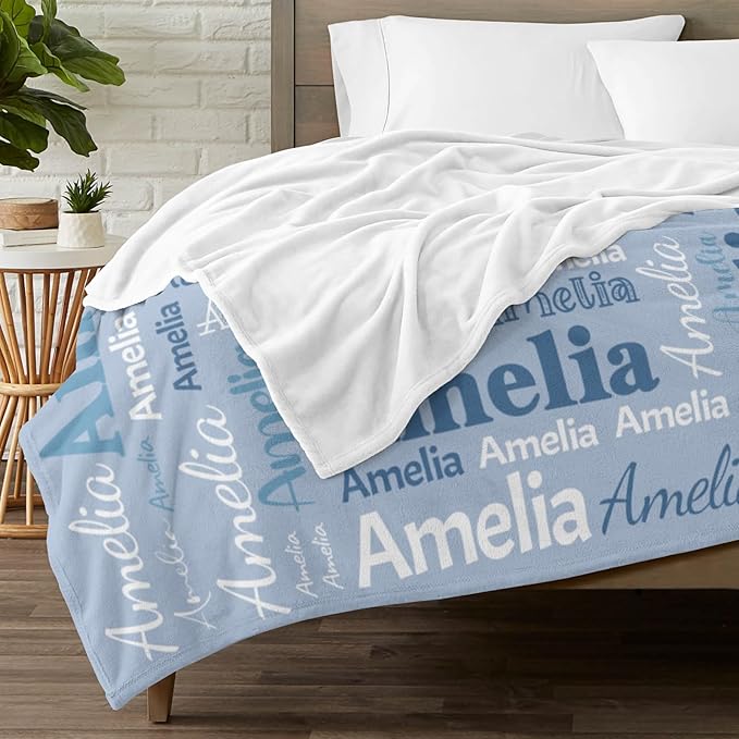 Dr.TOUGH Personalized Blanket for Adult Kids with Name Customized Blankets Personalized Throw Blanket for Christmas Birthday Gifts