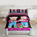 Feelyou Merry Christmas Kids Comforter Set Twin Size Cute Bear Bedding Set Duvet Quilt for Kids Boys Girls Bedroom Winter Decor Microfiber Ultra Soft Breathable