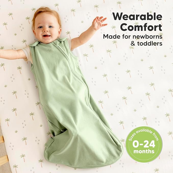 2-Pack Organic Baby Sleep Sacks, 100% Cotton - Soft & Breathable 0.5TOG Baby Wearable Blanket, Toddler Sleeping Sack 18-24 Months, Easy to Wear Transitional Swaddles for Newborns,Infants(Roarsome, L)