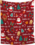 Custom Christmas Blanket | Personalized Blanket for Boys Girls | Plush Cozy Customized Name Blanket | Personalized Gifts Name Blanket for Birthday Christmas | 50"x60"-Teens/Travel Size