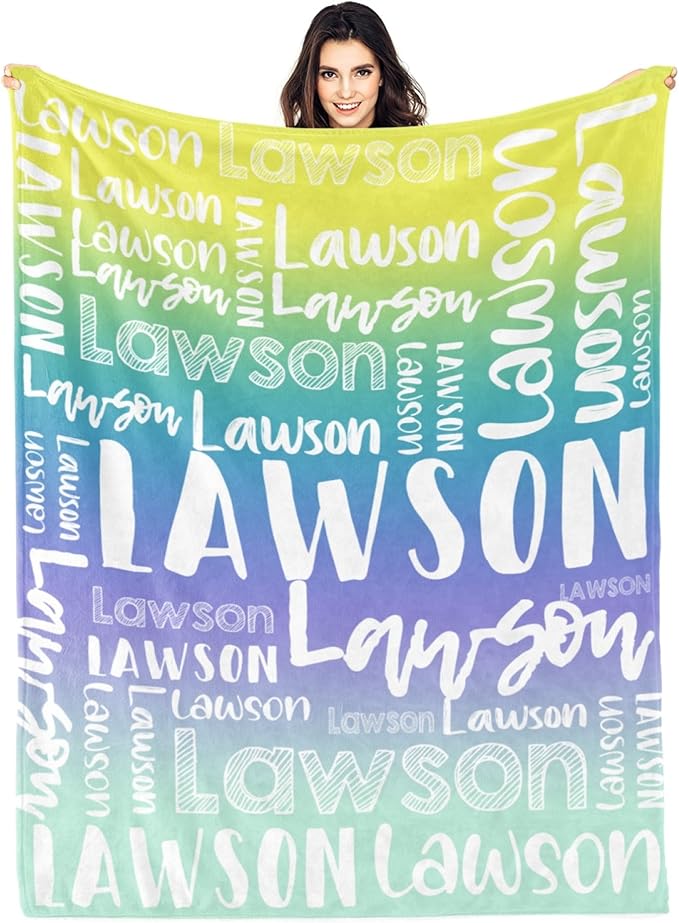 Dr.TOUGH Personalized Blankets with Name Customized Baby Blankets for Girls Boys Adults Monogrammed Blankets and Throws Christmas Birthday Mothers Valentines Day Gift (Z-Colorful 03, 30''×40'')