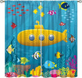 Boy Window Curtains Submarine Window Drapes Yacht Window Treatments Underwater World Oasis Thermal Drapes for Kids Girls Toddler Teens Room Dorm Decor Set 2 Panels,52x84 Inches, Style-1
