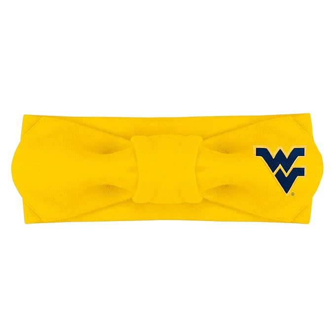 Creative Knitwear West Virginia Mountaineers Infant Girls Gold Solid Hair Knot Headband Embroidered Logo - Size Newborn - 4T