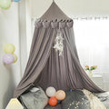 Princess Bed Canopy for Girls, Extra Large Hanging Canopy for Bed, Dreamy Play Tent for Girls Room Bedroom Decoration, Breathable Canopy Bed Curtain for Children Reading Nook - Ruffle Gray