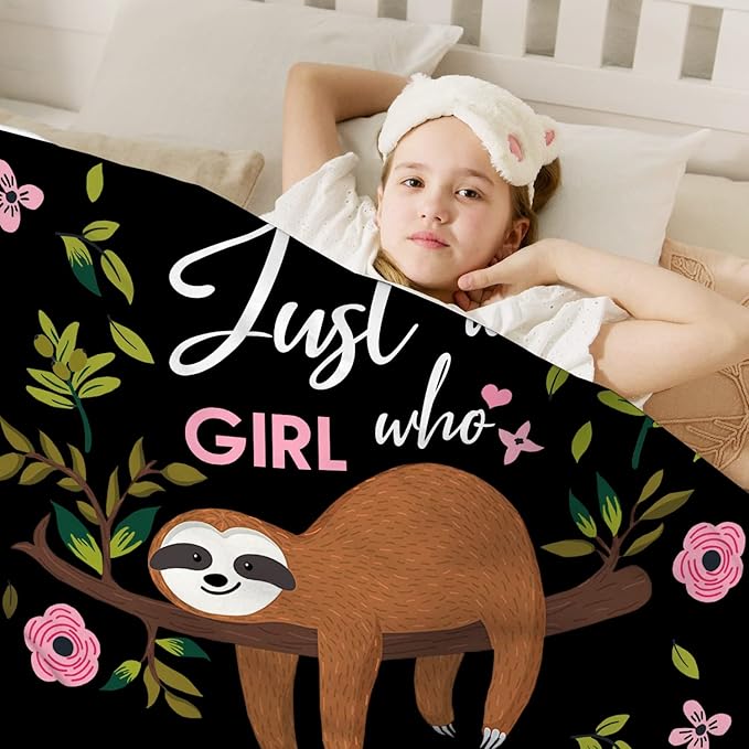 Sloth Blanket Ultra Soft Cozy Flannel Sloth Throw Blanket for Women Girls Adults Gifts 60"x50"