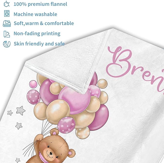 OLIVE OLIVIA Personalized Monthly Baby Milestone Blanket, Baby Months Blanket, Perfect Custom Newborn Gifts,30"x40"