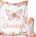 Ships Next Day, Personalized Baby Blankets, Custom Baby Blanket with Name for Girls,Gift for Chrismas Birthday Memorial Day, Customized Flannel Blanket for Kids Adults 32"X48"