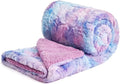 NEWCOSPLAY Super Soft Faux Fur Throw Blanket for Couch Purple Rainbow Sherpa Fuzzy Plush Warm Blanket for Sofa Bed (Purple Rainbow, Throw(50"x60"))