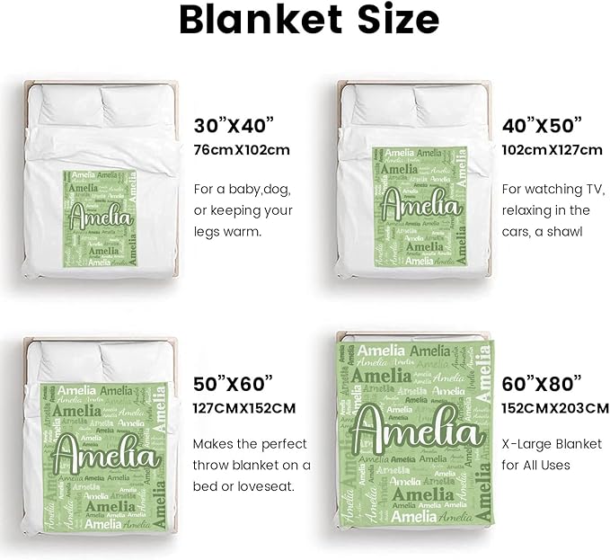 Dr.TOUGH Personalized Blanket for Adult Kids with Name Customized Blankets Personalized Throw Blanket for Christmas Birthday Gifts