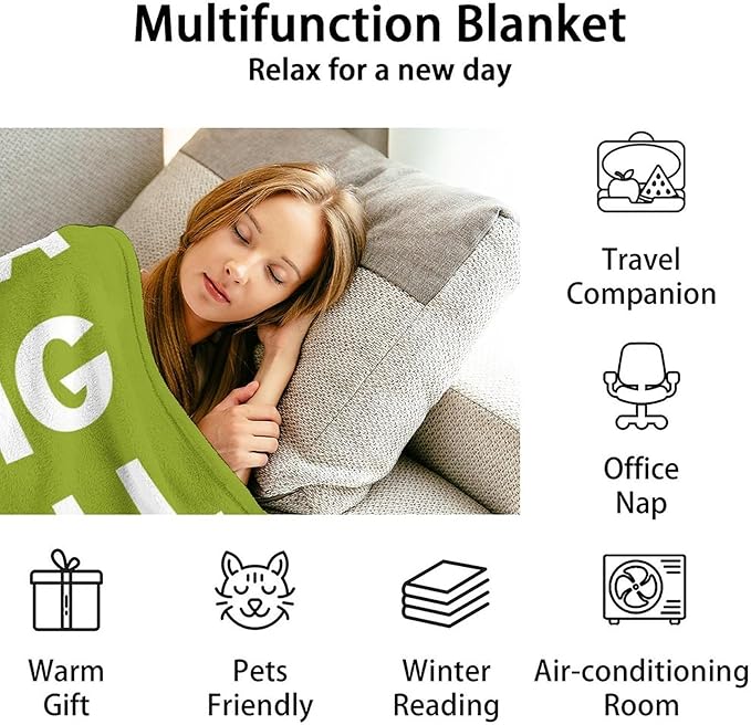 Custom Pickle Throw Blanket for Women Men - 60x80 Inches Twin Size - Soft Fluffy Cozy Blankets Gift - Green Funny Blanket Throws for Bed, Sofa, Winter